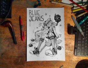 BLUE JEANS / Comic + Artbook + Commission B&W BLUE JEANS